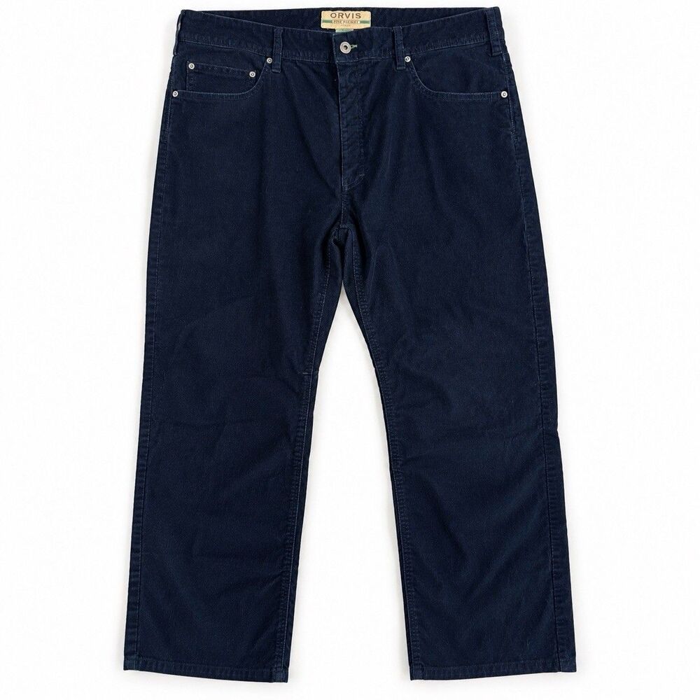Orvis 1856 Mens Stretch 5 Pocket Corduroy Pants Navy 40x30